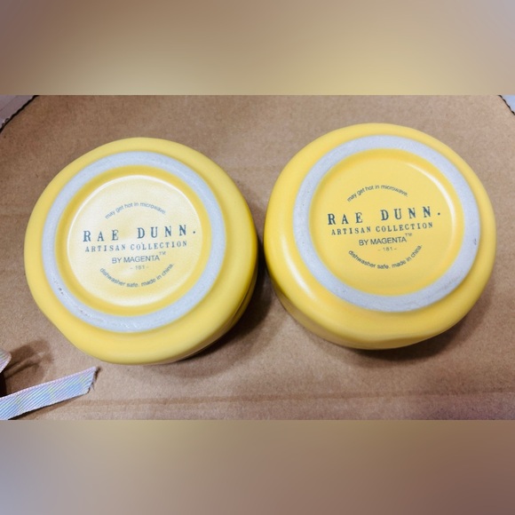 Rae Dunn salt & pepper cellars NEW condition. Yellow with black letters. - Picture 4 of 6